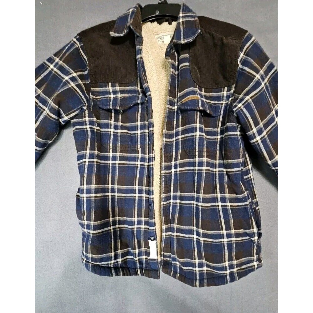 Field & Stream Sherpa Lined Flannel Jacket Plaid Shacket Mens S